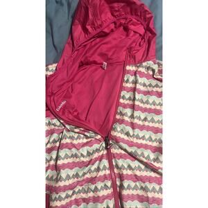 Columbia Hooded Jacket Pink Pattern Zip Coat